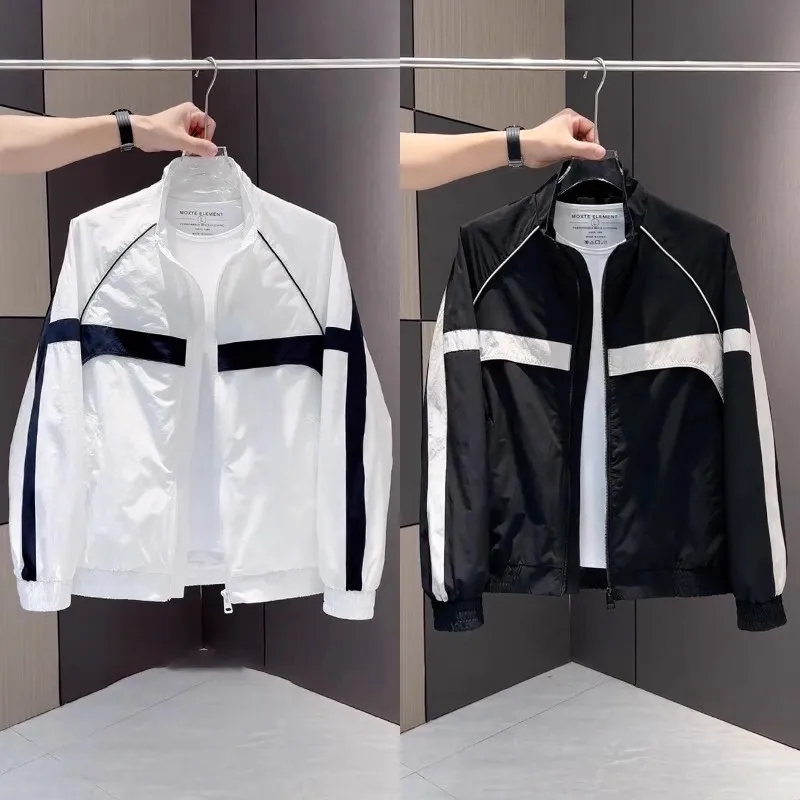 High-End Color Block Casual Jacket Men's Autumn Winter New Trend Brand Advanced Feeling Patchwork Top Youth Popular Standard Fit