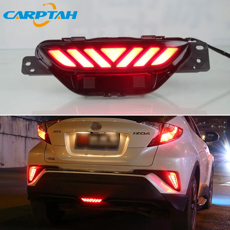 Car LED 12V Rear Bumper Fog Lamps For Toyota CHR C-HR 2016 2017 2018 Brake Light Turn Signal Backup Reflector Lamp Taillight