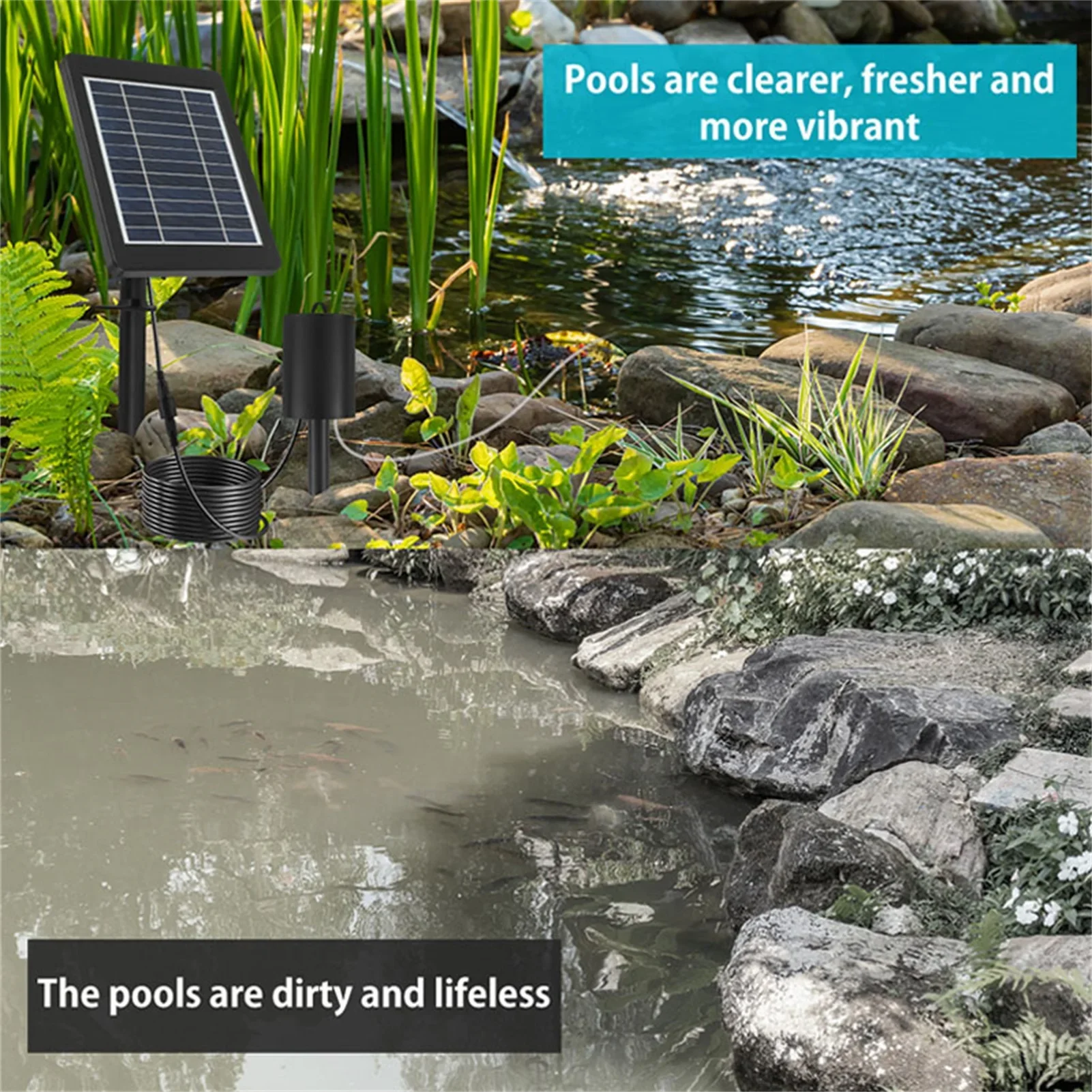 Solar Oxygen Pump 3W Air Pump Oxygenator Quiet Solar Energy Household Oxygen Pump Fishing Aquarium Durable Pond Fish Supply