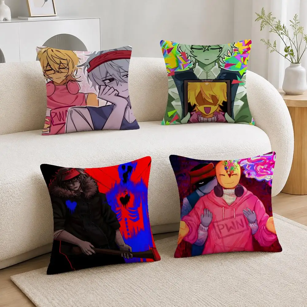 Anime Andrew x Ivan, Bad Things Cushion Cover Soft Short Plush Throw Pillowcase Sofa Bedroom Home Decor Holiday Gift