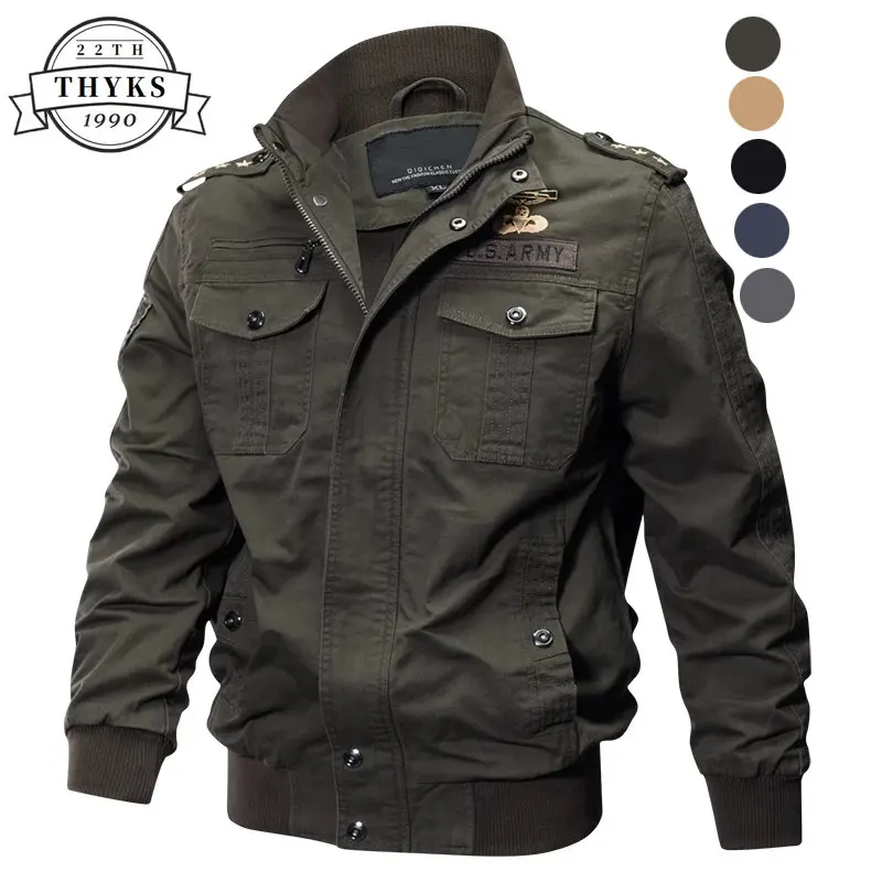 Plus Size Militaire Bomberjack Mannen Lente Herfst Casual Multi-Pocket Pilot Jassen Mannelijke Leger Cargo Vlucht Heren Jassen m-6XL