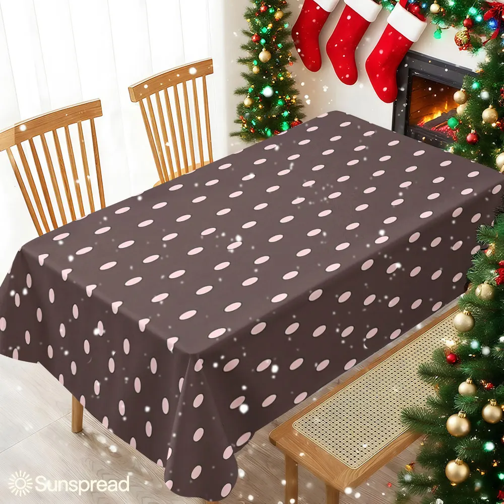 Mauve Dot Drift Table Cloth Waterproof Tablecloth Spill Proof Table Cloth, Wipe Clean Table Cloth for Dining Camping