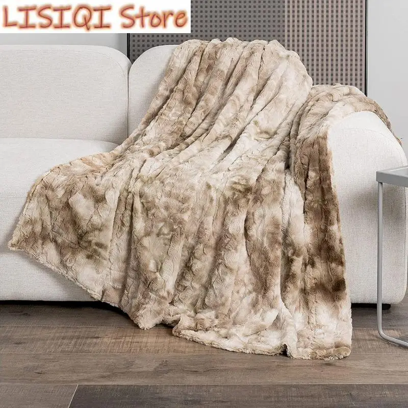 

New Soft Faux Fur Throw Blanket, Luxury Blankets Throws for Women, Cozy Fluffy Plush Warm Throw Blanket for Couch Bed Sofa