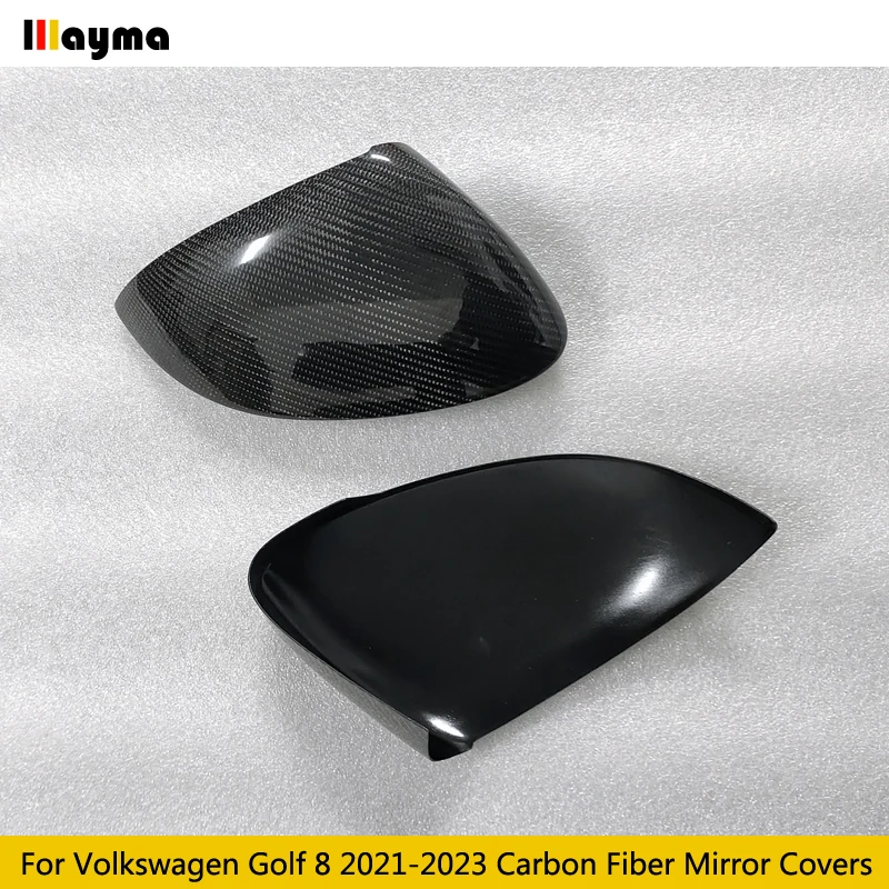 Carbon Fiber Mirror Covers For Volkswagen Golf 8 DSG R-Line 1.4T 2021 2022 2023 MK8 GTI 2.0T 1:1 Car Side Rearview Caps 2Pcs
