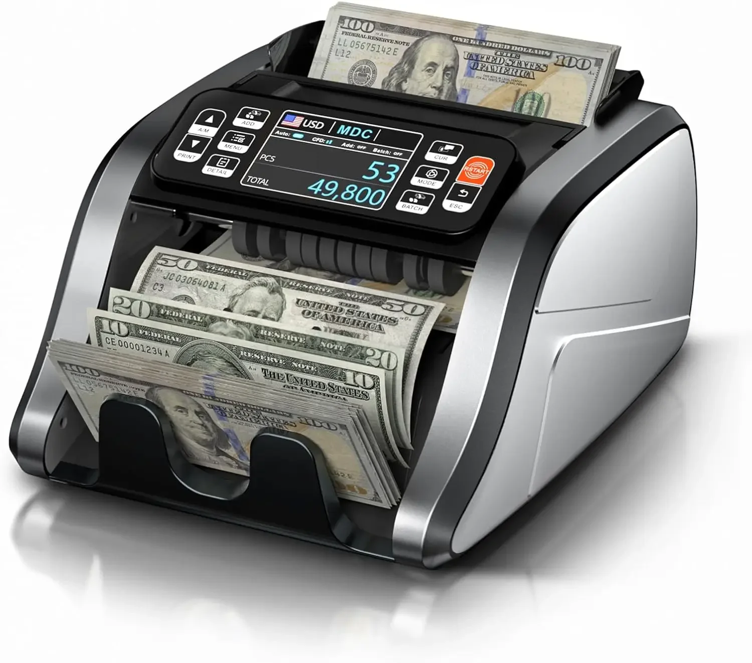 For Aneken N60 Mixed Denomination Money Counter Machine, Value Counting, UV/MG/IR/DD Counterfeit Detection