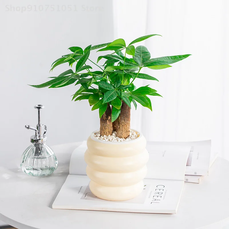 Plastic Flower Pot Thickened Resin Round Three-dimensional Tabletop Flower Pot For Home Decoration