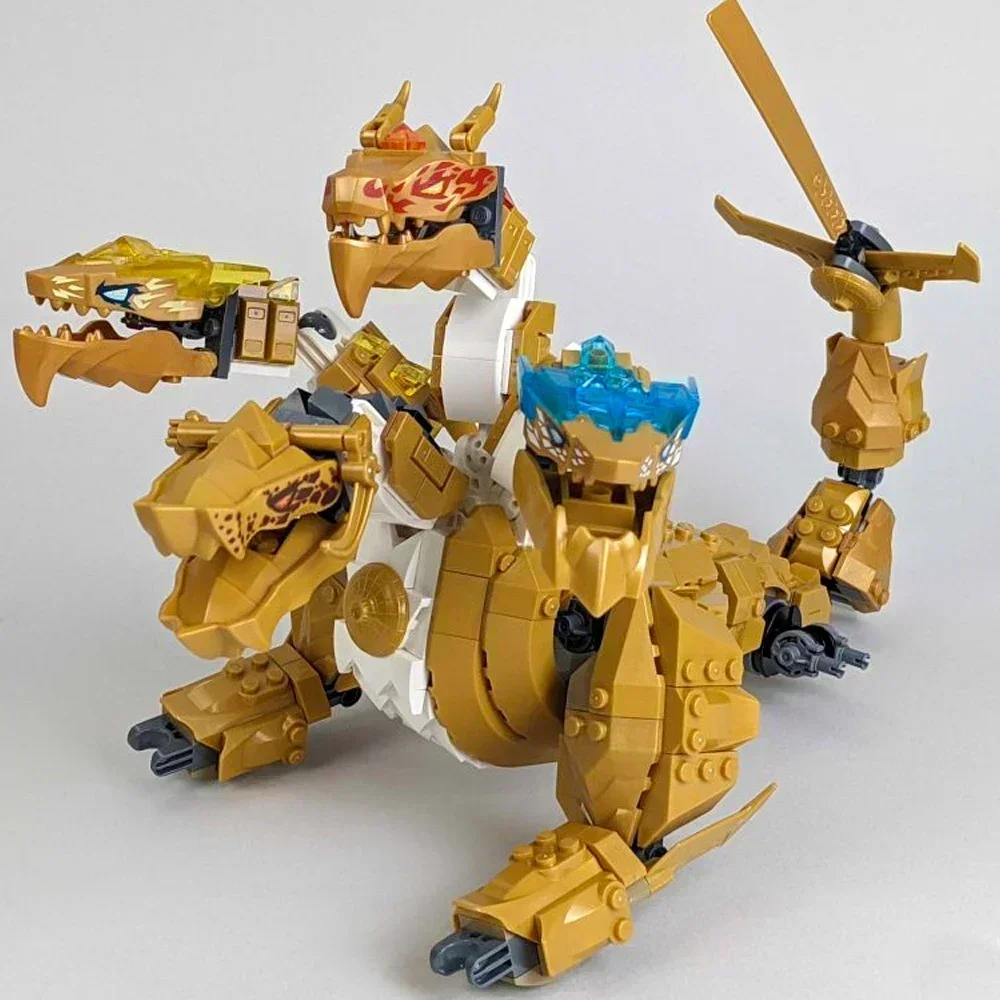 Lloyd Golden Ultra Dragon Building Blocks Four-Headed Dragon Mech Figures Bricks Toys For Children Gifts 71774