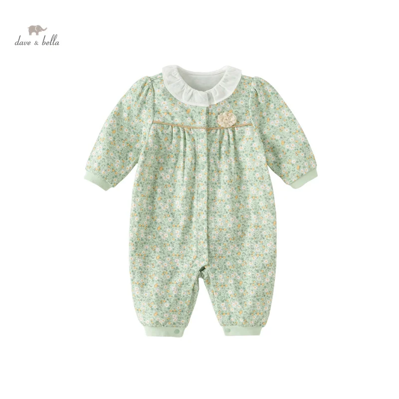 Dave Bella Baby Jumpsuit Romper Newborn Creeper 2024 Spring New Girls Romper Casual Fashion Sweet Lovely Gentle DB1240136