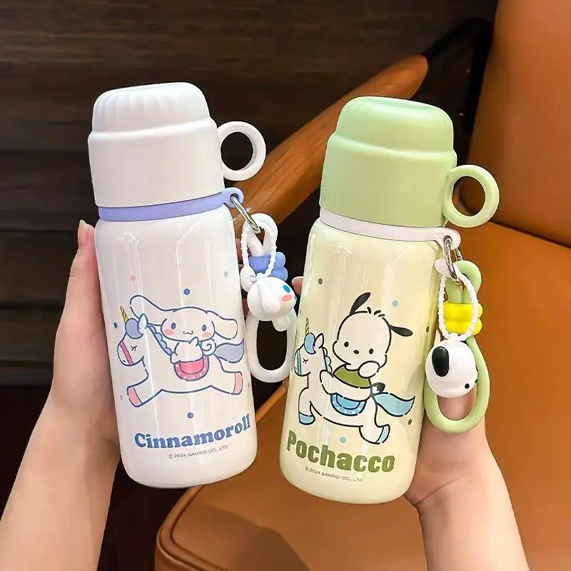 

Термос Sanrio, чашка Kawaii, понравилось, Kuromi Cinnamoroll, креативная портативная, для девочек, для школы, высокая емкость, изолированная чашка для воды