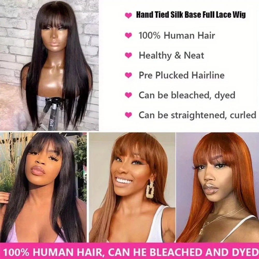 3x1 perucas de cabelo humano 250% densidade hd renda peruca sem cola com franja peruca de cabelo humano com franja para mulheres negras usar e ir