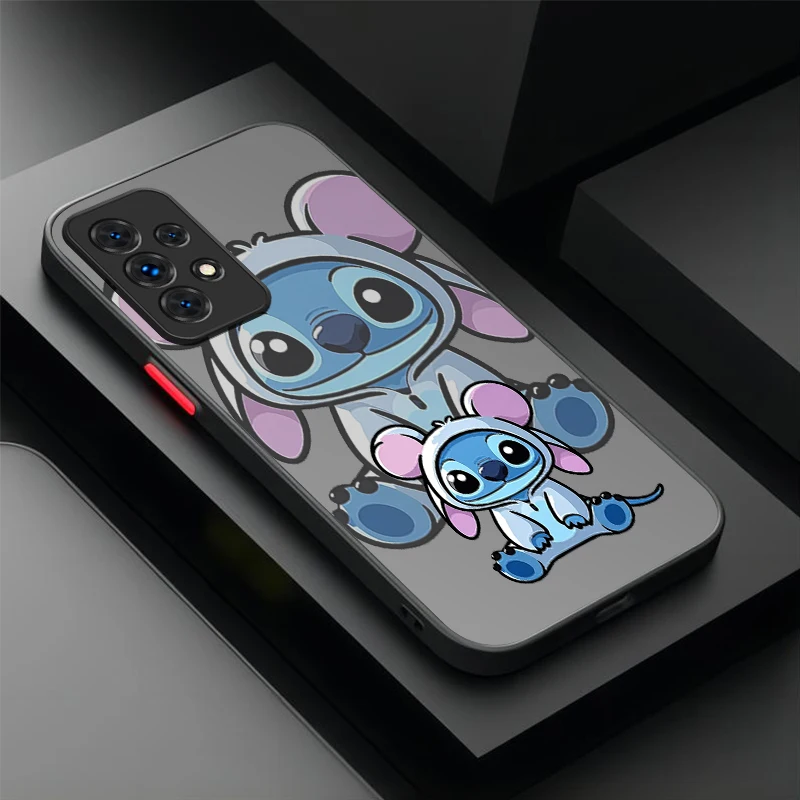 Stitch animal chapéu pára-choques caso para samsung galaxy a17 a07 a54 a05s a34 a24 a14 a73 a53 a33 a23 a13 a72 a52 a52s a32 a22 a12