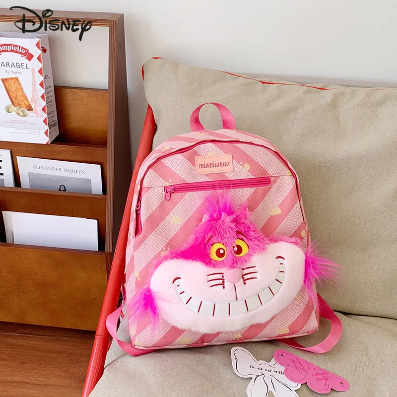 

Disney 2025 New Women's Backpack Fashion High Quality with Doll Student Backpack Cartoon Pink Versatile Girl Storage Backpack