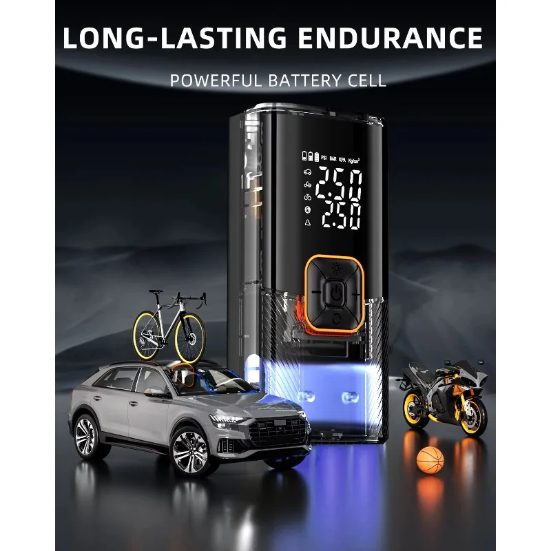 Rechargeable Wireless Car Air Pump Compressor Mini Digital Automatic Portable Tyre Inflator ABS Electric Mini Digital Automatic