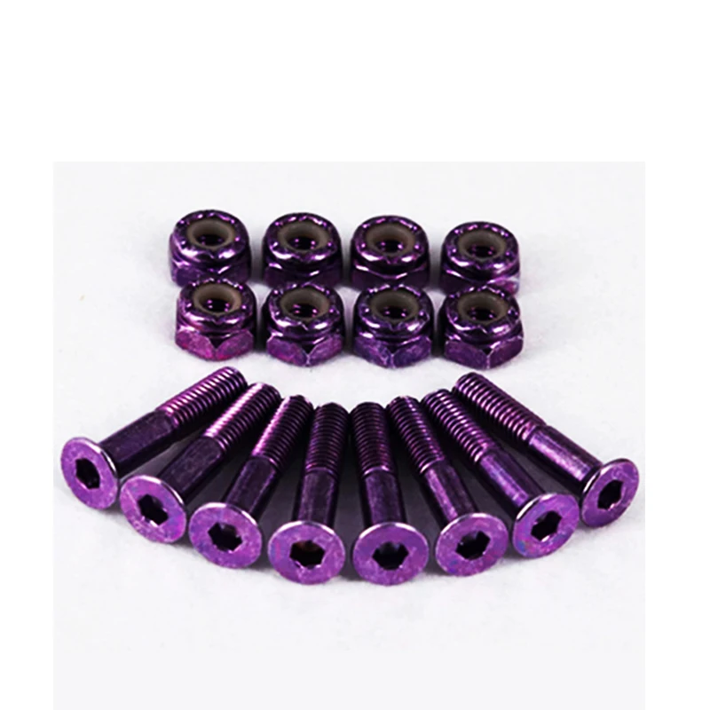 1 set skateboard hardware 25mm Colorful inner Hexagon Carbon Steel Skateboard Bolts and Screws