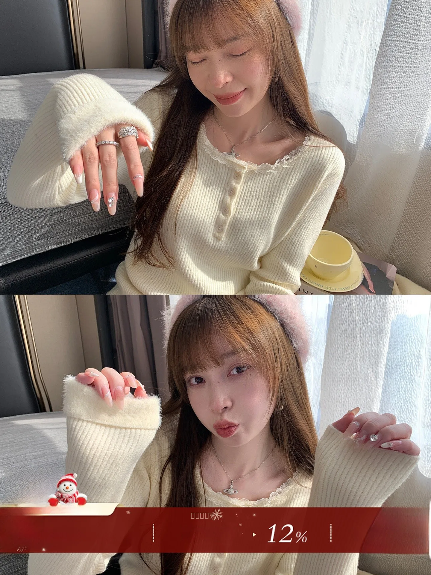 

Супермягкий вязаный свитер с кружевной отделкой и подкладкой, женский базовый слой, теплая мягкая длинная кофта с круглым вырезом, топ для ношения под одеждой