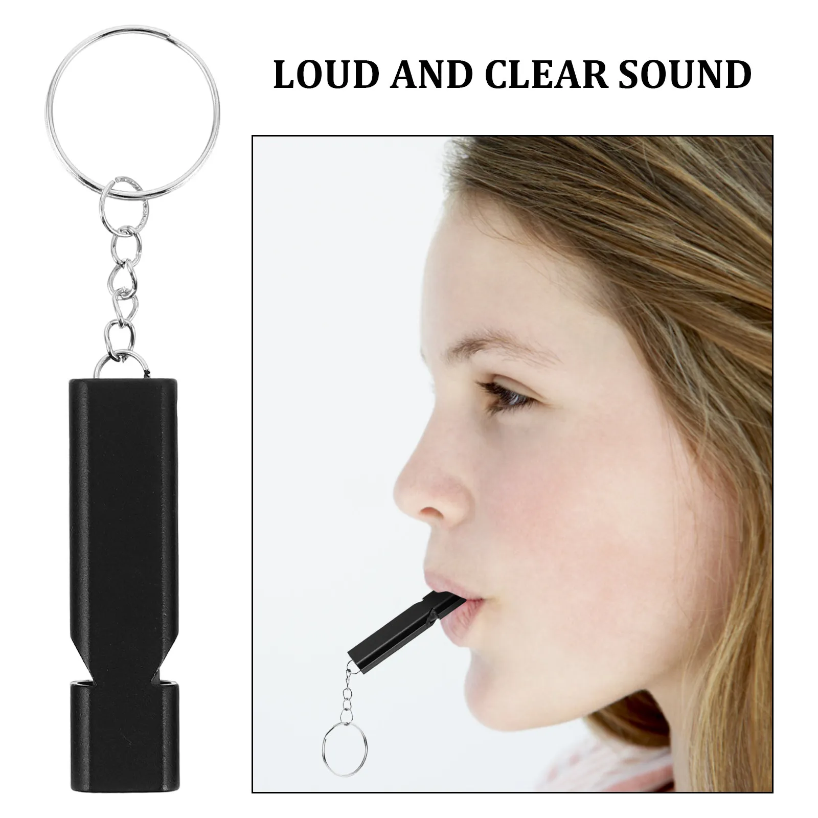15Pcs Outdoor Survival Whistle Aluminum Double Tube 110Db High Decibel Emergency Rescue Whistle Keychain for Hiking Backpack