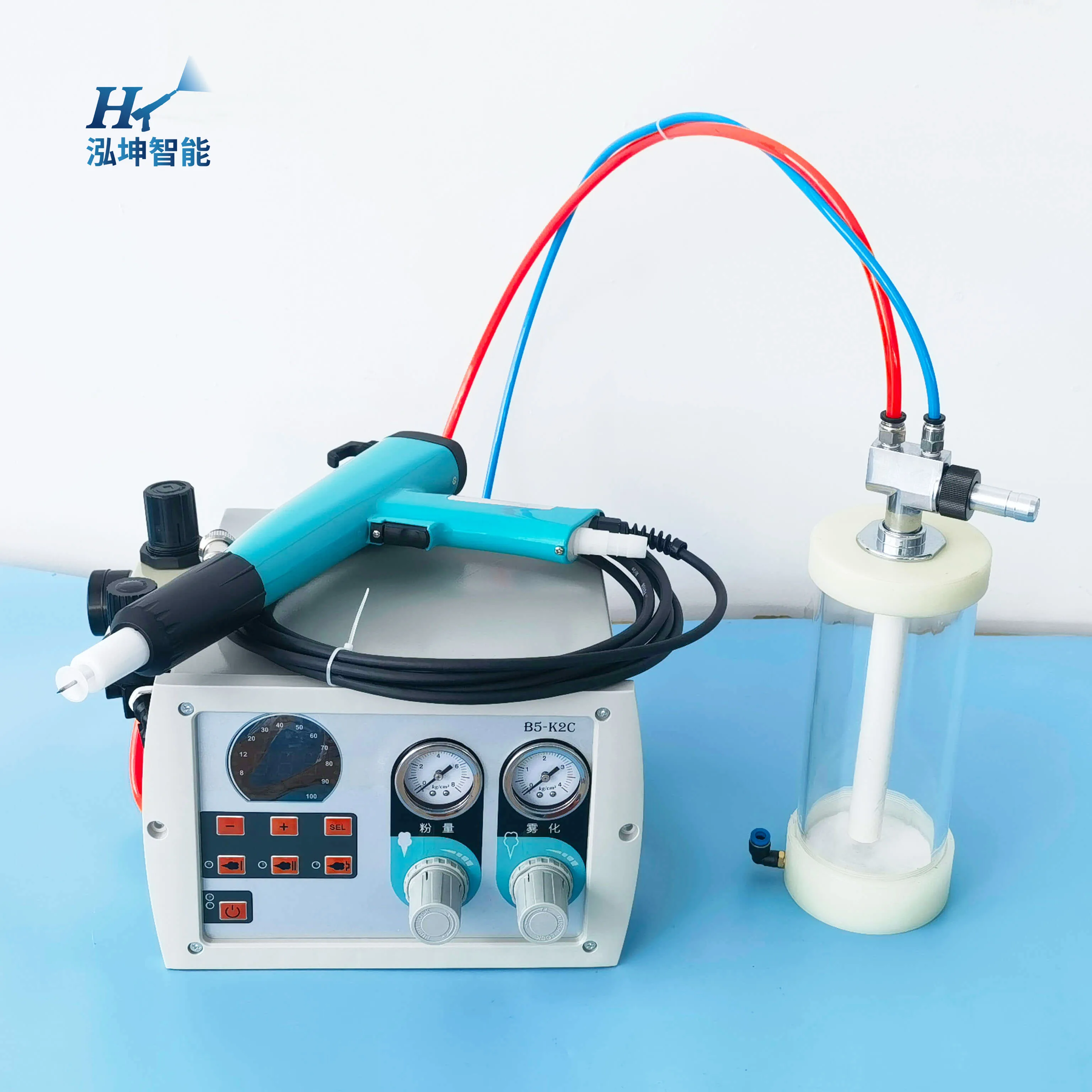 

B5-K2CM Electrosatic Powder Coat Equipment For Car Rims Glass Hopper Laboratory Metal Coating Machinery Aluminum Substrate