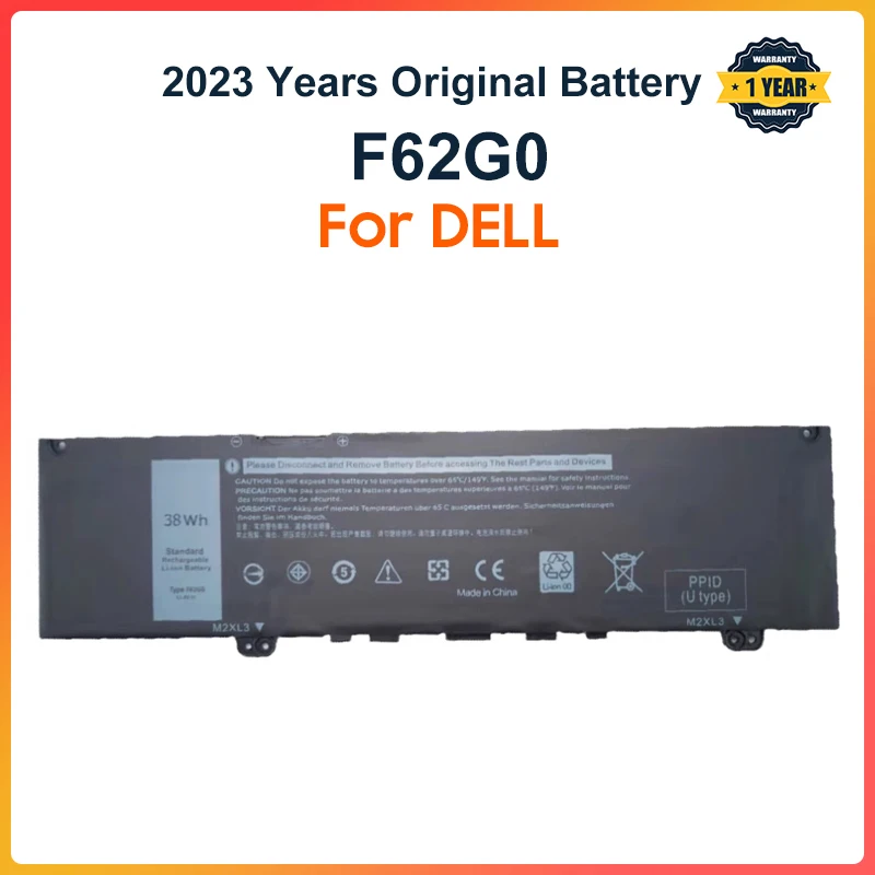 F62G0 Laptop Battery For DELL Inspiron 13 7370 7373 7380 7386 For Vostro 5370 P83G P87G P91GRPJC3 39DY5 11.4V 38WH