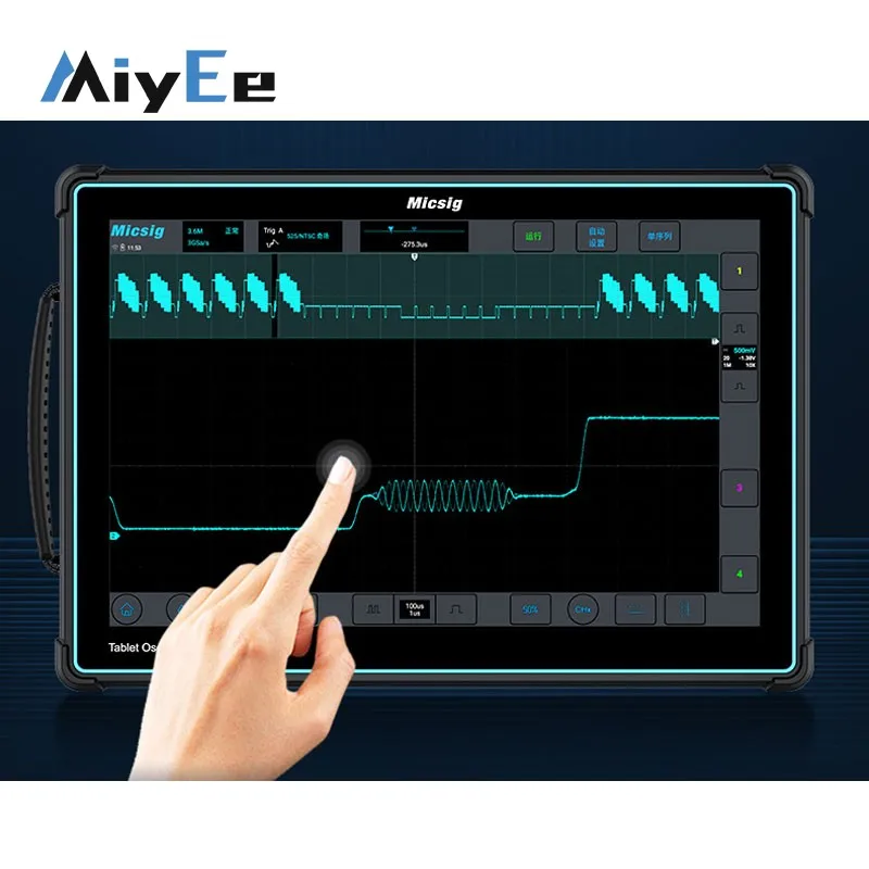 ETO3504 350MHz 4-Channel Tablet Digital Oscilloscope 3GSa/s Sampling with 14-Inch 1920x1200 Touch Screen