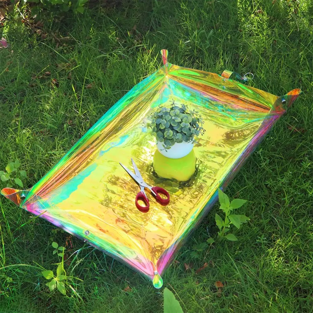 

New PVC Planting Mat Iridescent Holographic Foldable Gardening Potting Pad Waterproof Gardening Supplies Transplanting Mat