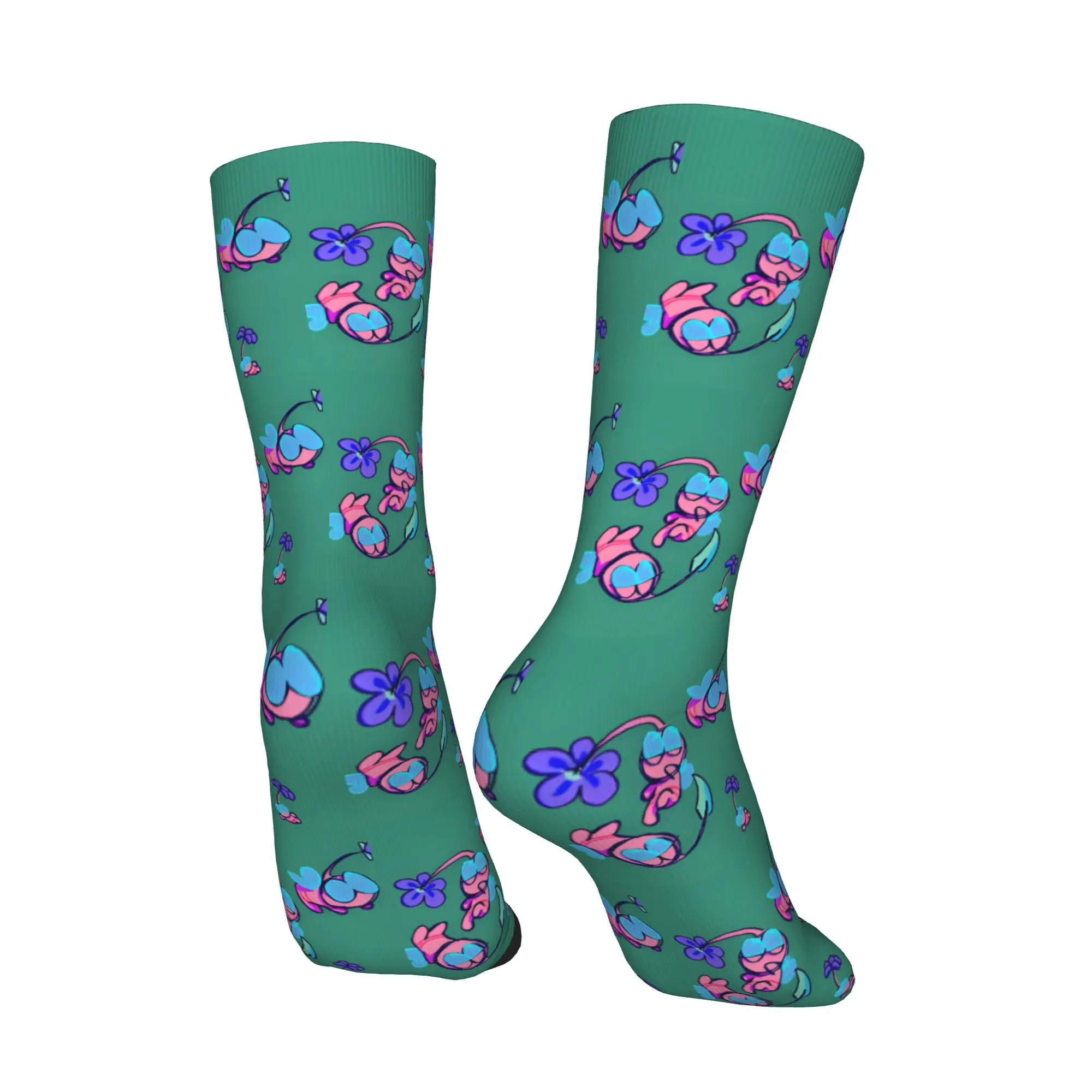 Custom P-Pikmins Anime Cartoon Mens Crew Socks Unisex Funny Video Game Spring Summer Autumn Winter Dress Socks - view 5