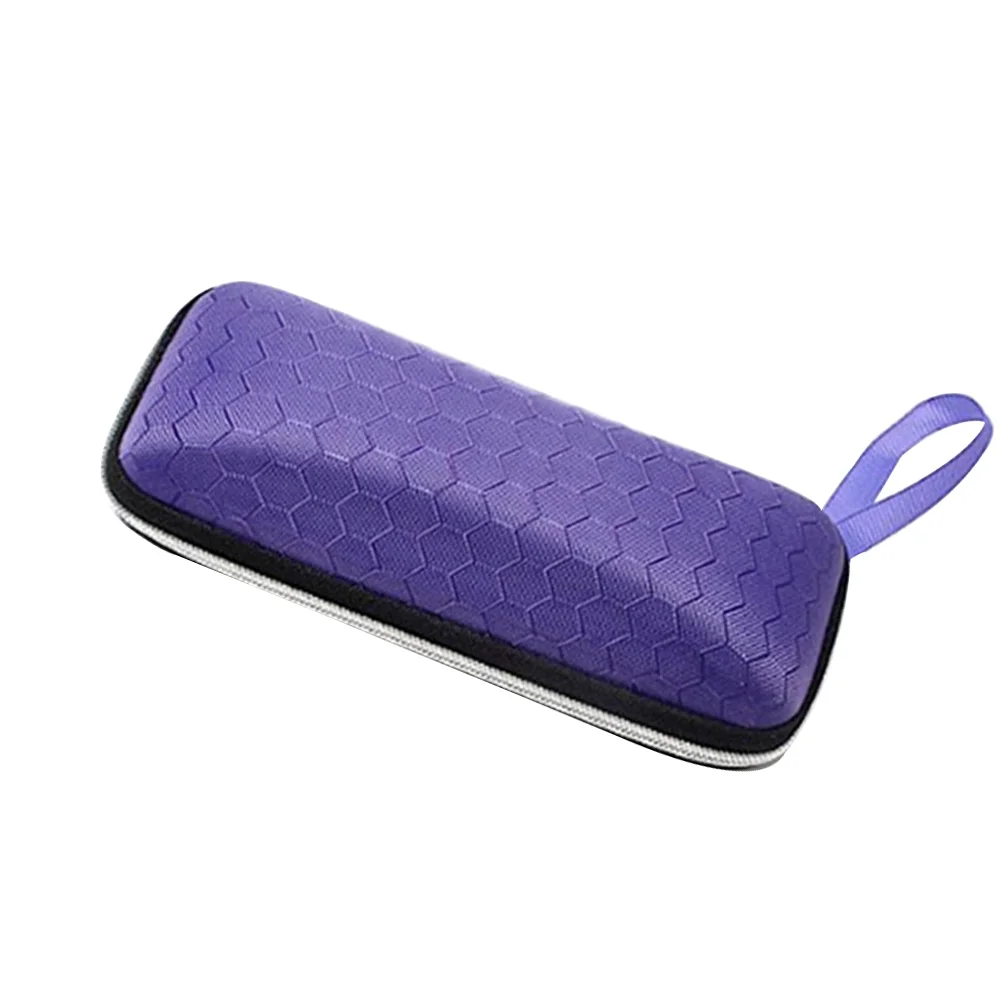 

1pc Zipper Eyeglasses Case Honeycomb Pattern Glasses Case Sunglasses EVA Box Protector with Zipper (Purple)