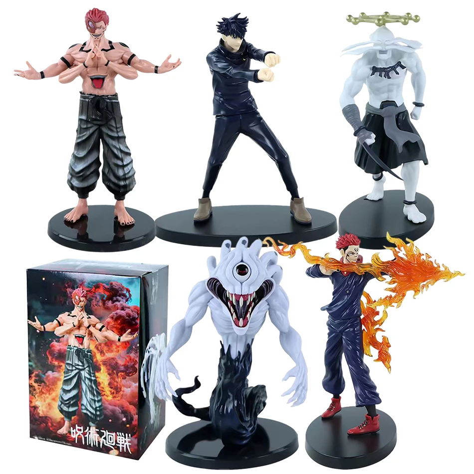 Neues 5-teiliges Set Anime Jujutsu Kaisen Cartoon-Figuren Itadori Yuji Sitzende Nudelstopper Actionfiguren Modell Spielzeug Sammlerstücke