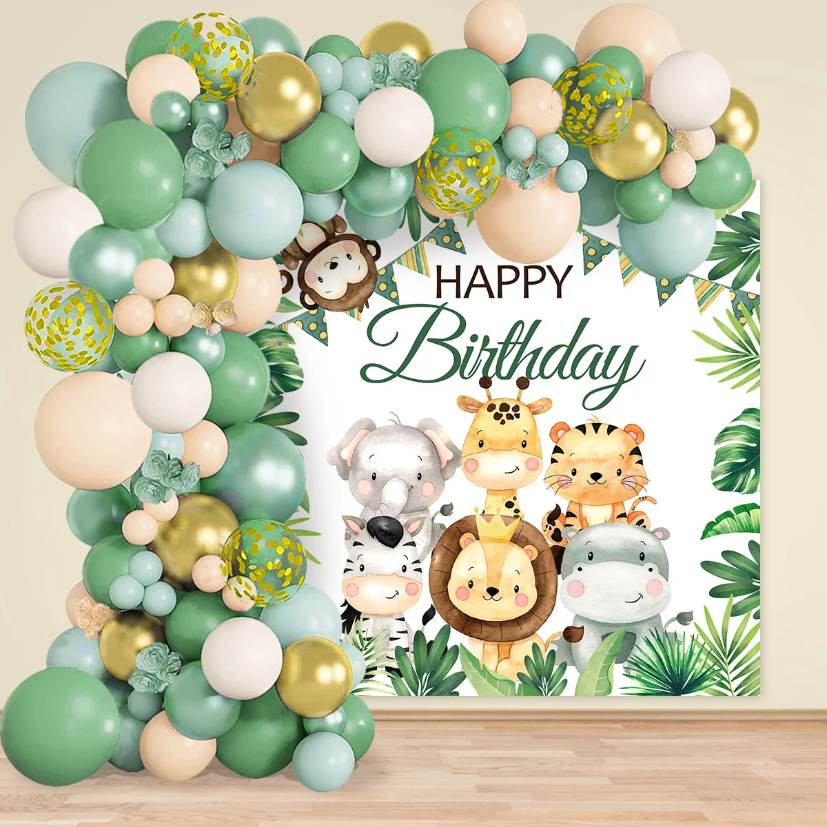 

Jungle Animals Birthday Decoration Backdrop Balloons Wild One Safari Birthday Decoration Baby Shower Boy Gril 1st Birthday Decor