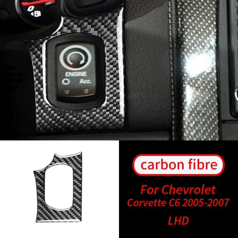 

Real Carbon Fiber Engine Start Button Interior Trim Sticker Car Interior Accessories For Chevrolet Corvette C6 2005-2007 1PCS