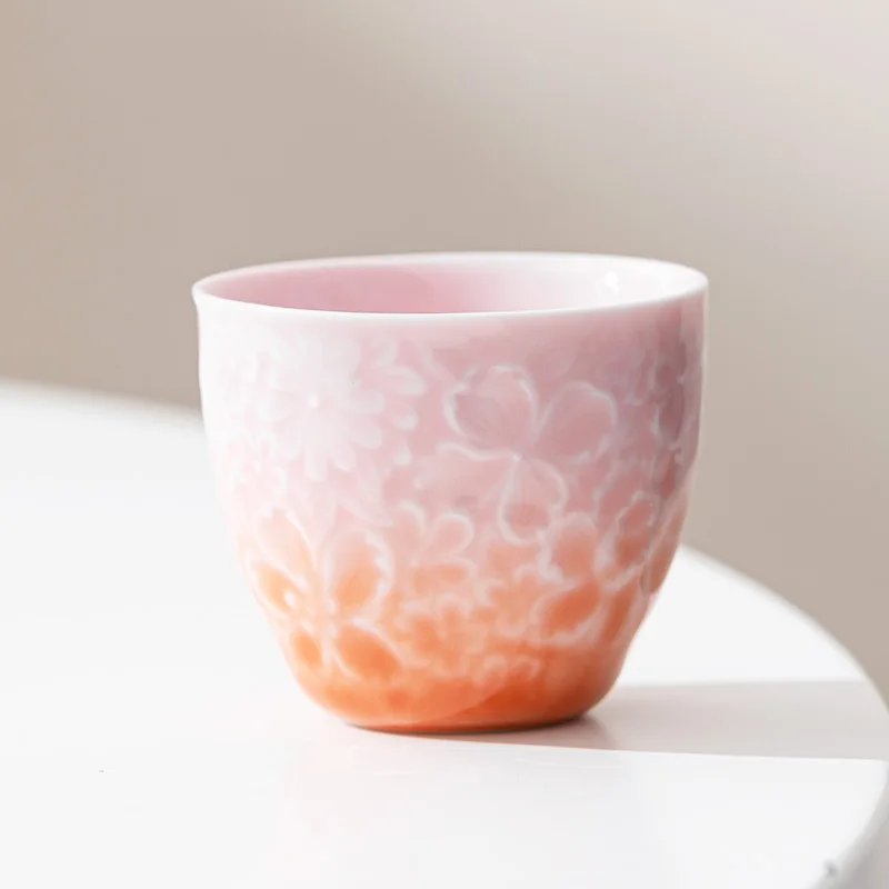 Tasse à thé fleur de sakura rétro, tasse à eau créative délicate, aucune fleur, verres en céramique, design artistique, bouteille de thé mignonne