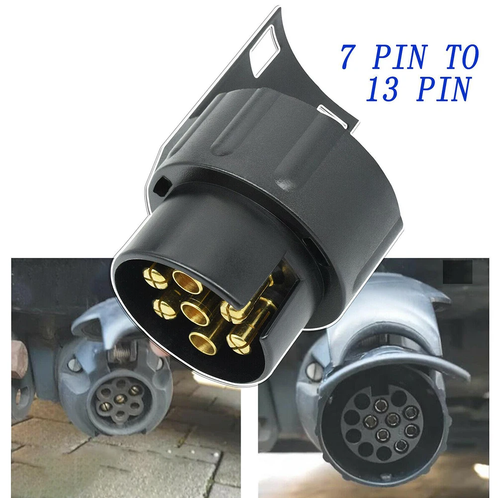 7 To 13 Pin Towing Socket Converter Durable Waterproof Plug Adapter Trailer Caravan Towbar Towing Protect Connections