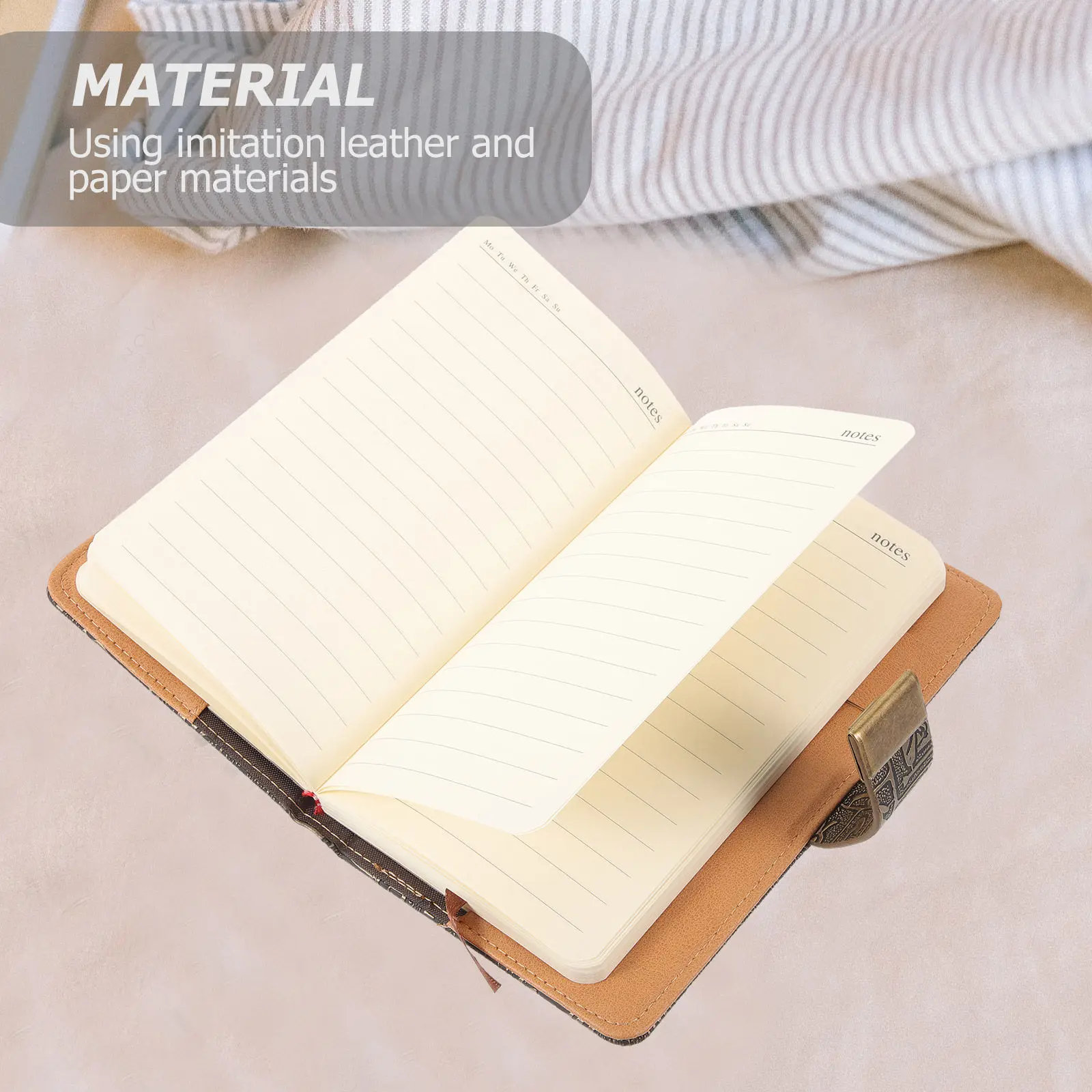 Vintage Lockable Notebook Retro Combination Code Journal Daily Planner Writing Notepad for Office Travel