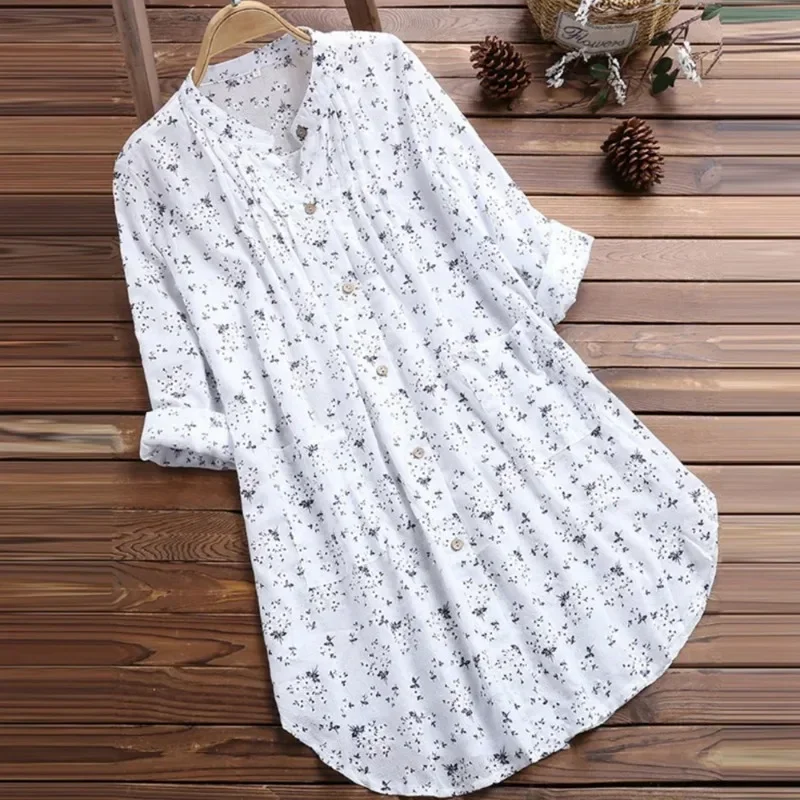 

Cotton Linen Blouse Women's Tops 2025 Summer T -shirt Tee Elegant Ladies Casual Baggy Tunic Pullover Shirt Female Clothing
