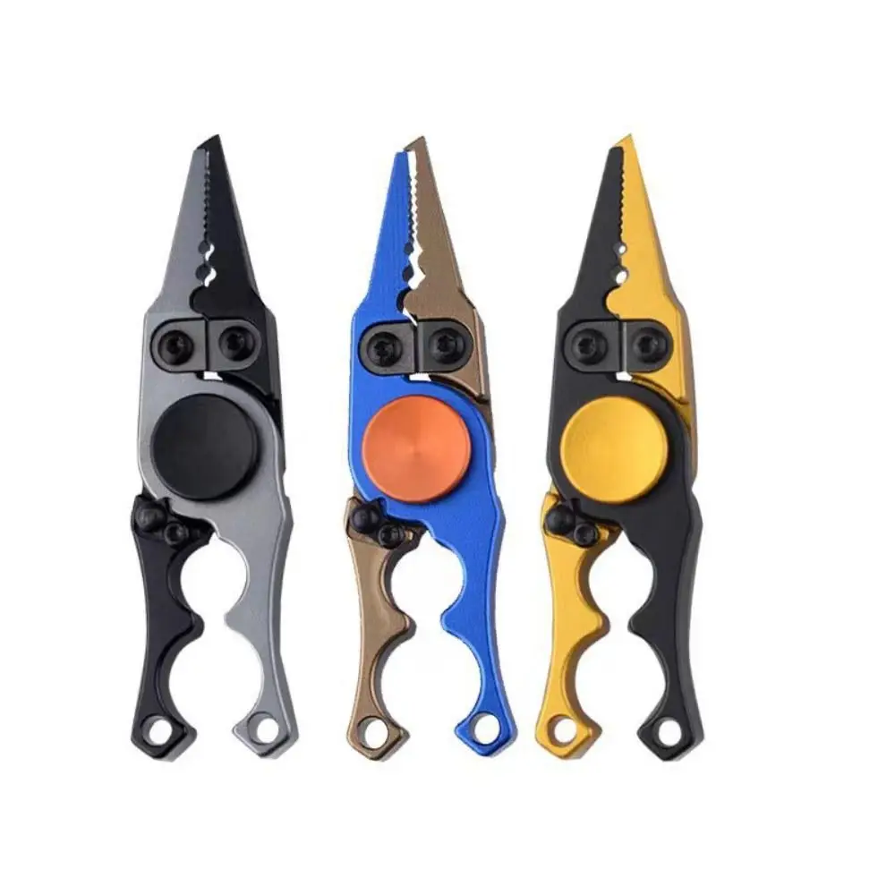 Aluminum Alloy Fishing Pliers Scissors Gold Black Blue Pliers Fishing Hook Remover Multi Functional Fishing Clamp Fishing