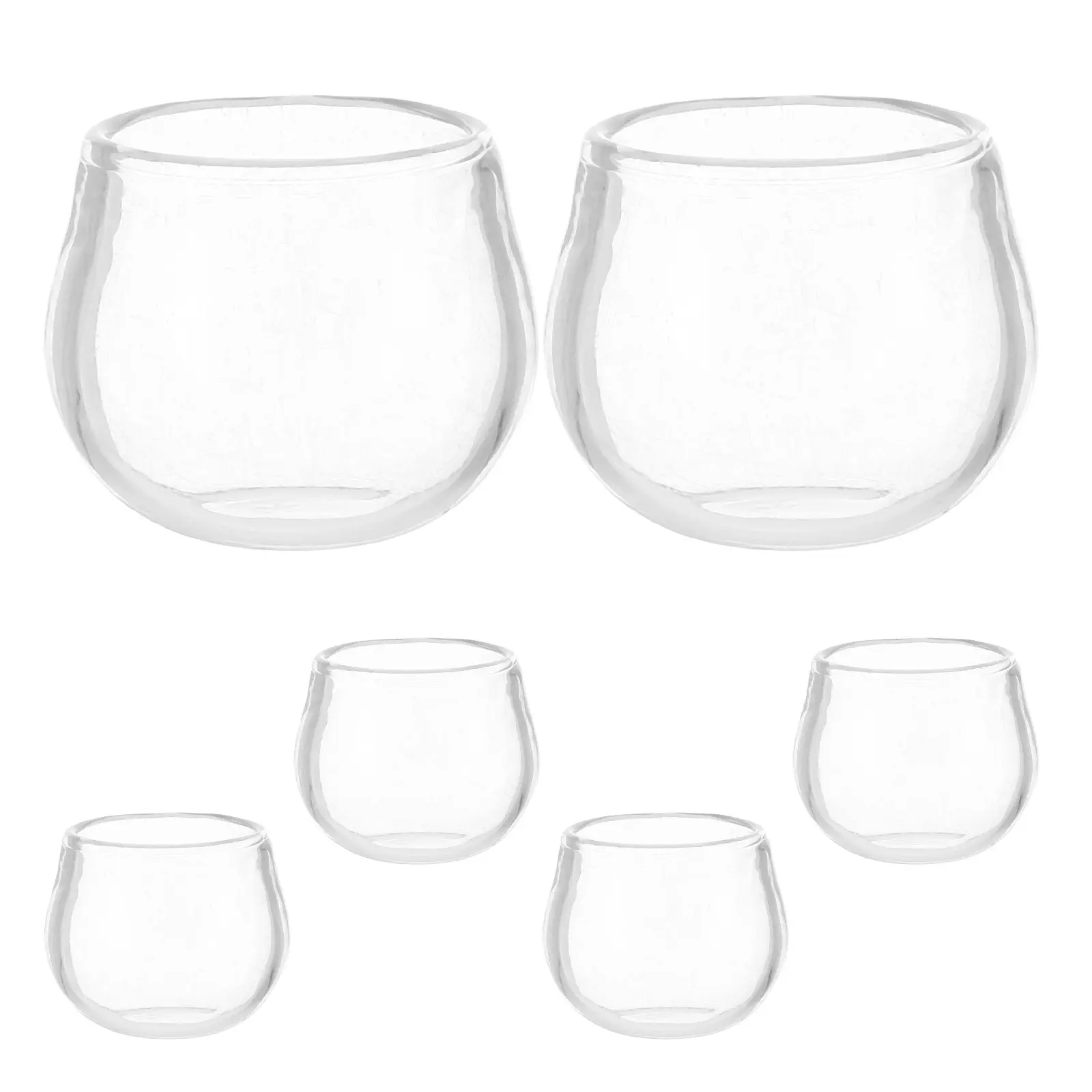 

Набор из 6 миниатюрных стеклянных аквариумов-шаров для рыбок, маленькие декоративные аквариумы для дома, аксессуары для создания сцен, товары для рукоделия