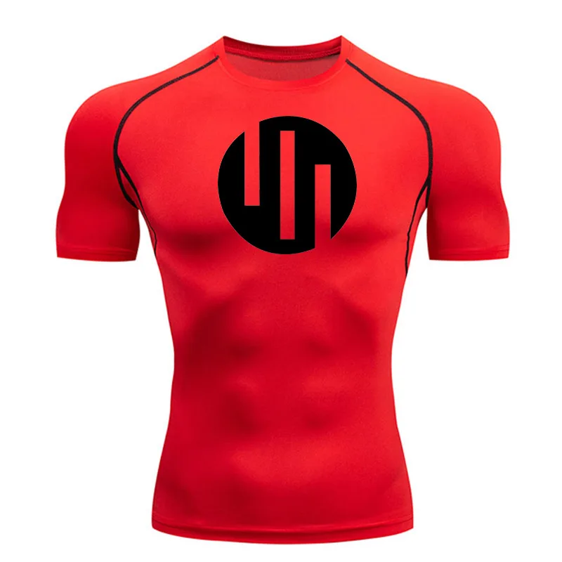 Running T-shirt Short Sleeve White Compression Shirt Men's Gym Exercise Quick dry Sun Protection Sportswear Muscle shirt 4XL image 3