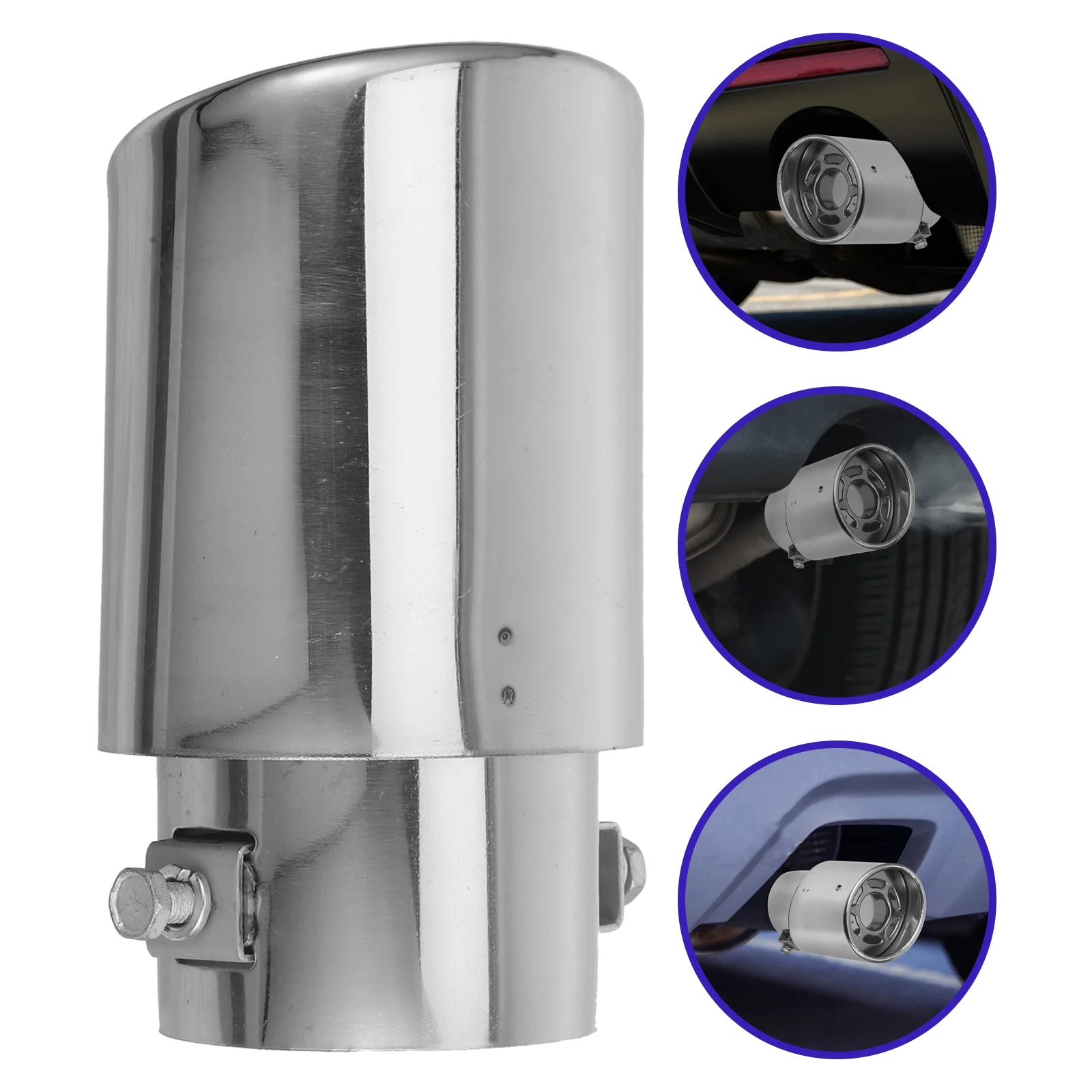 

Exhaust Tip Stainless Steel Wear-Resistant Six-Hole Replacement Pipe for Car Truck Motorcycle Active Sound Boost Tail