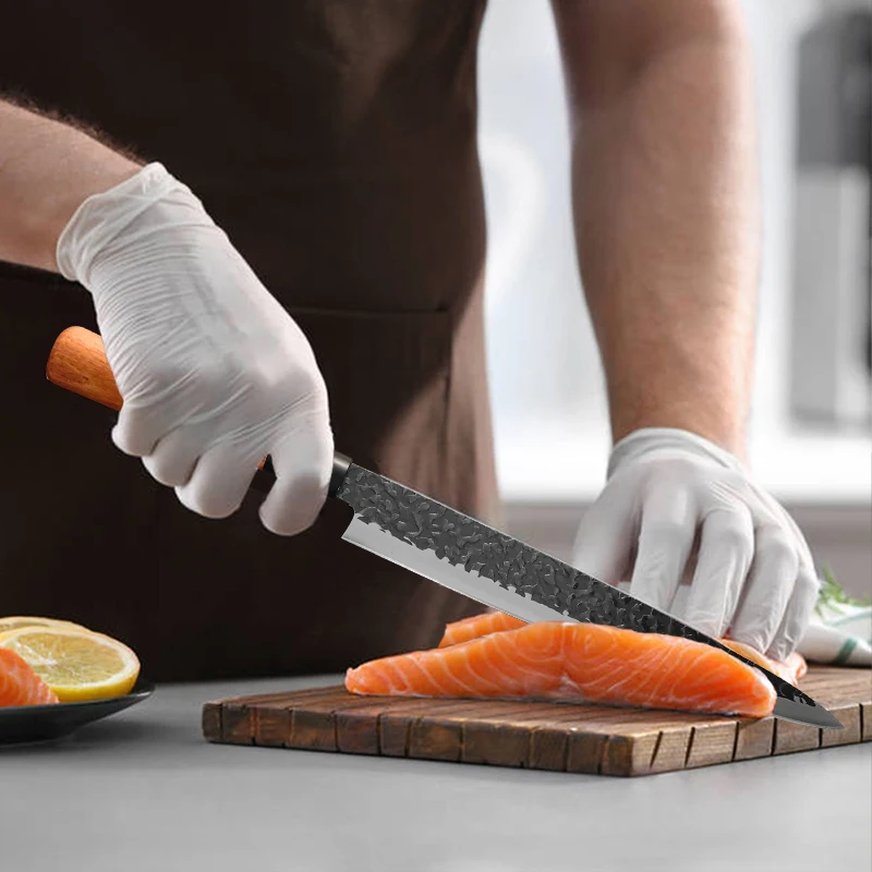 Sashimi Knife Chef's Cooking Slicing Handmade Blade BBQ Kitchen Knives Fish Filleting Cleaver Meat Chop Vegetables Fruit Knives