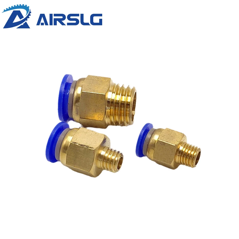 10PCS/lot PC4-M6 PC6-M6 PC8-M6 PC10-M16x2 Air Connectors Male Hose Quick Release Fittings Straight Push In pneumatic Fitting