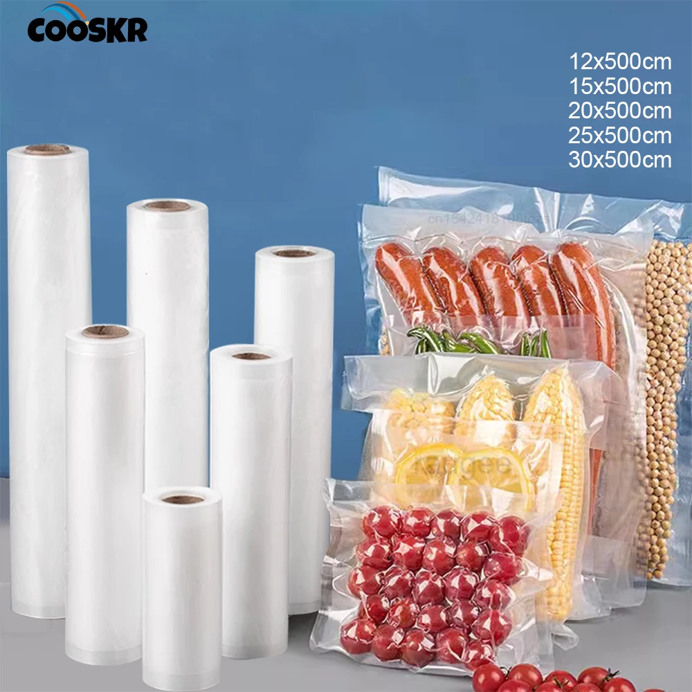 食品真空シーラー,食品を新鮮に保つための包装袋,BPAフリー,5サイズのシーリングロール