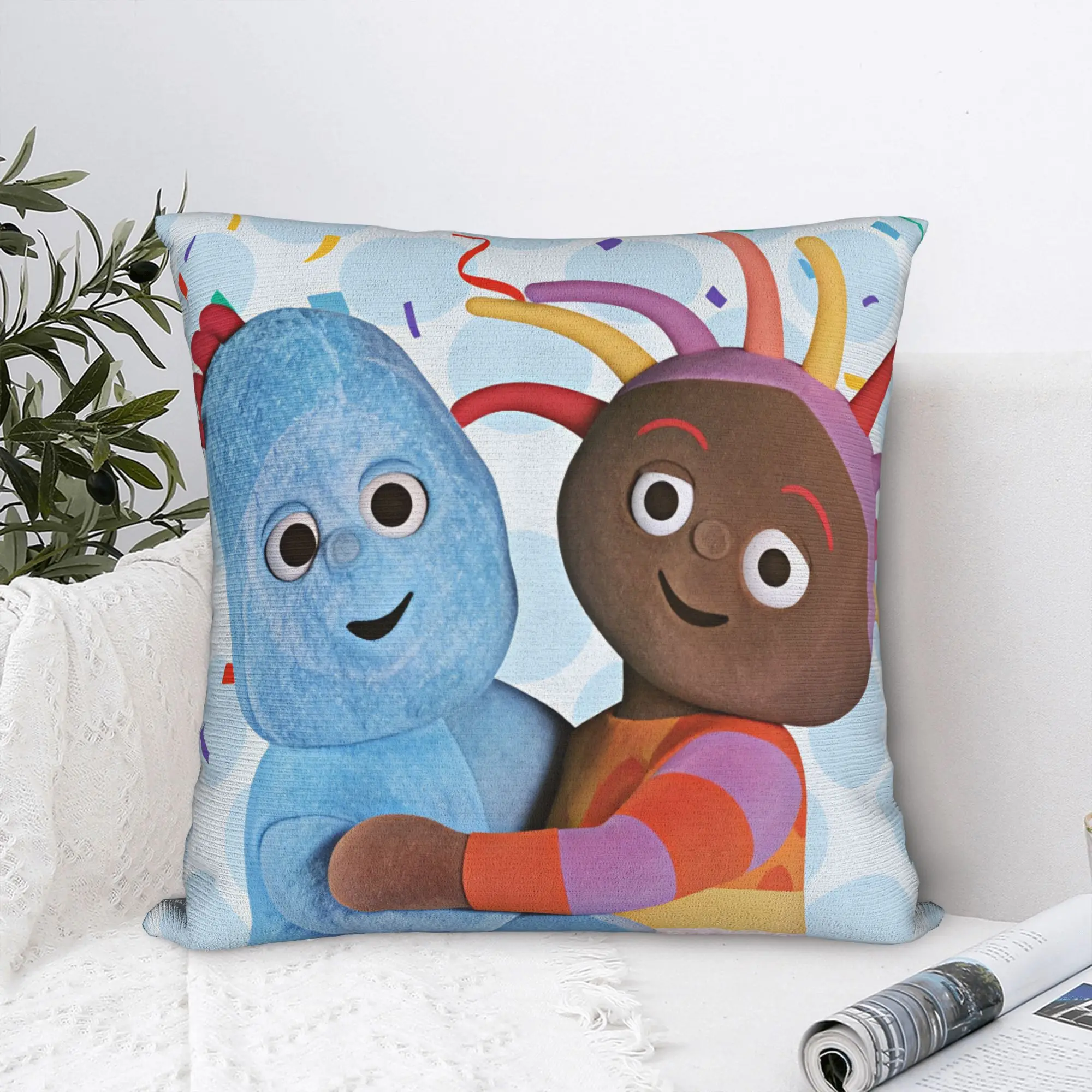 Pillow Case The Haahoos In the night garden Custom  Pillow Cover For Sofa Couch Bed Living Room Retro Trendy Pillowcases