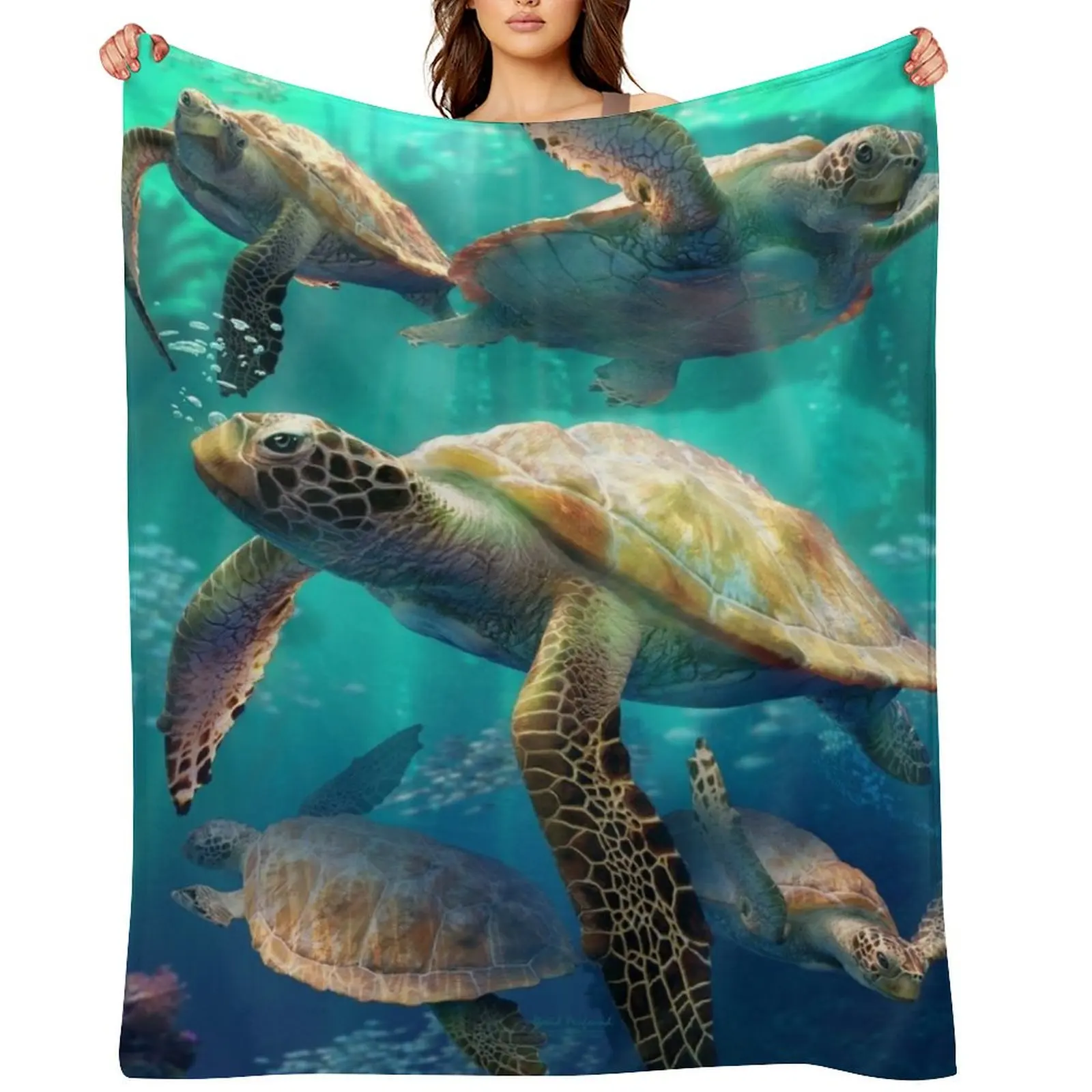 Sea Turtles Throw Blanket Designers Luxury Brand Travel Retros Blankets