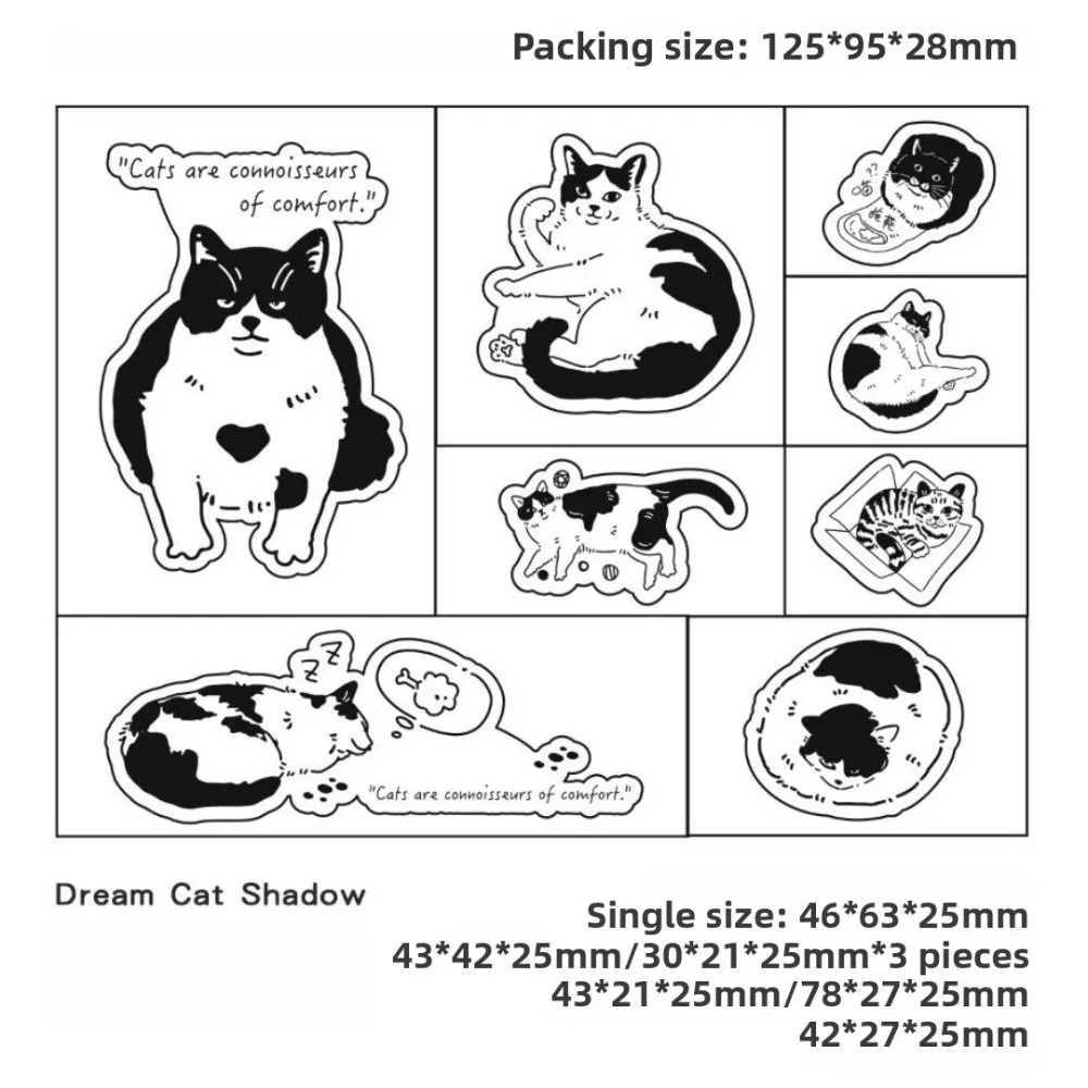 8 stücke Neue Holz Stempel Set DIY Handwerk Cartoon Katze Journal Briefmarken Schreibwaren Scrapbooking Briefmarken für Kinder Kinder
