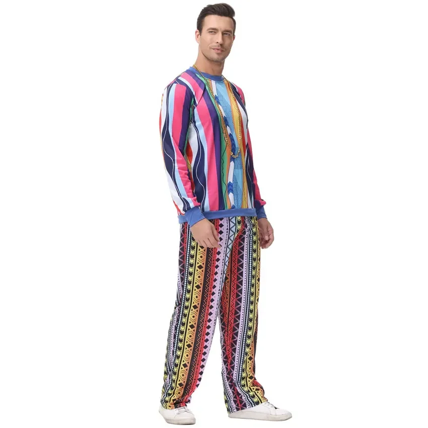 Men Retro 60s 70s Hippie Cosplay Clothing Suit Music Festival Outfits Party Rock Disco Costumes