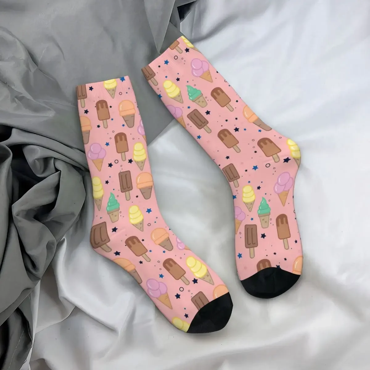 Ice Cream Socks Harajuku Sweat Absorbing Stockings All Season Long Socks Accessories for Unisex Birthday Present