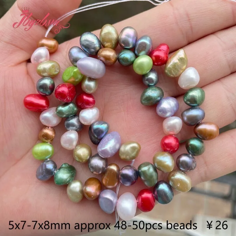 Natural Freshwater Pearl Stone Beads Multicolor Freeform DIY Necklace Bracelat Strand 15 Inch For Jewelry Making Free Shipping