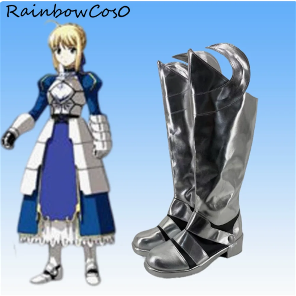 Arthur Pendragon stay night saber Fate/Grand Order FGO Cosplay Shoes Boots Christmas Game Anime Halloween RainbowCos0 W4426