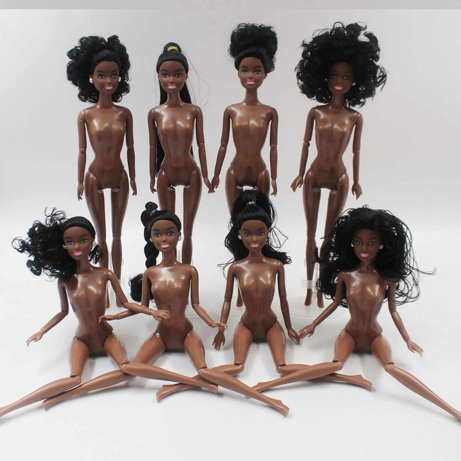 1/6 BJD Black Male Doll Naked Movable Jointed Body With Dreadlocks Braiding Hair Head 12\
