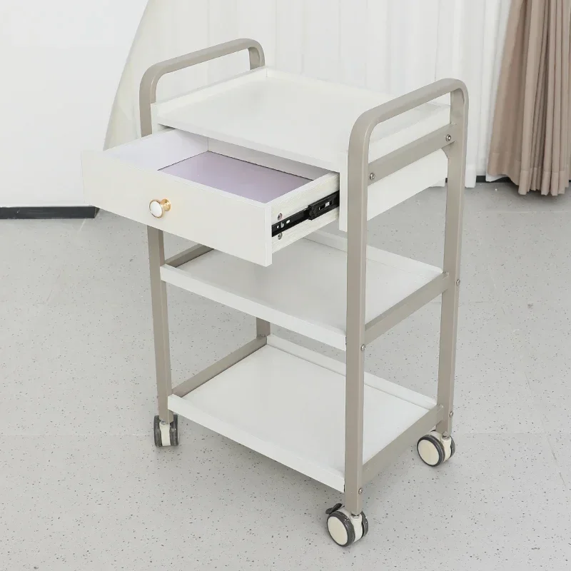 Beauty Salon Trolley Cosmetic Hairdressing Auxiliary Cart Aesthetics Serving Carrello Estetista Multi-purpose Wheels Furniture