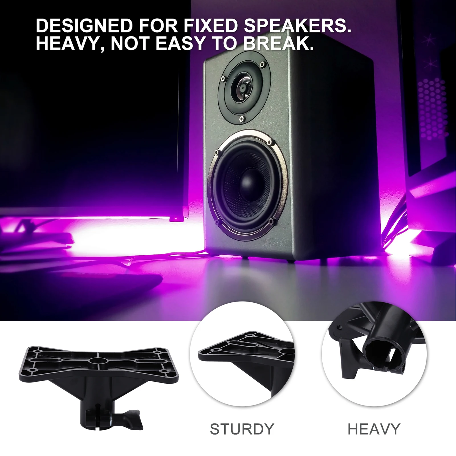 

2pcs Tray Black Plastic for Stand Studio Monitor Stand Speaker Tripod Stage Party Studio Monitor Mount Speaker Accessories
